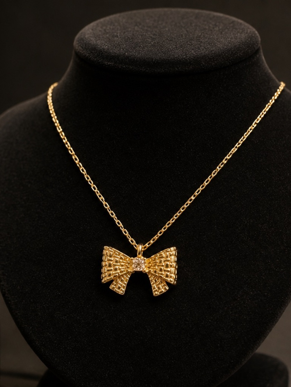 Tory Burch Gold Bow Pendant Necklace